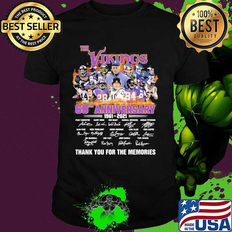 The Vinkings 60th Anniversary 1961 2021 Thank You For The Memories Signature Shirt