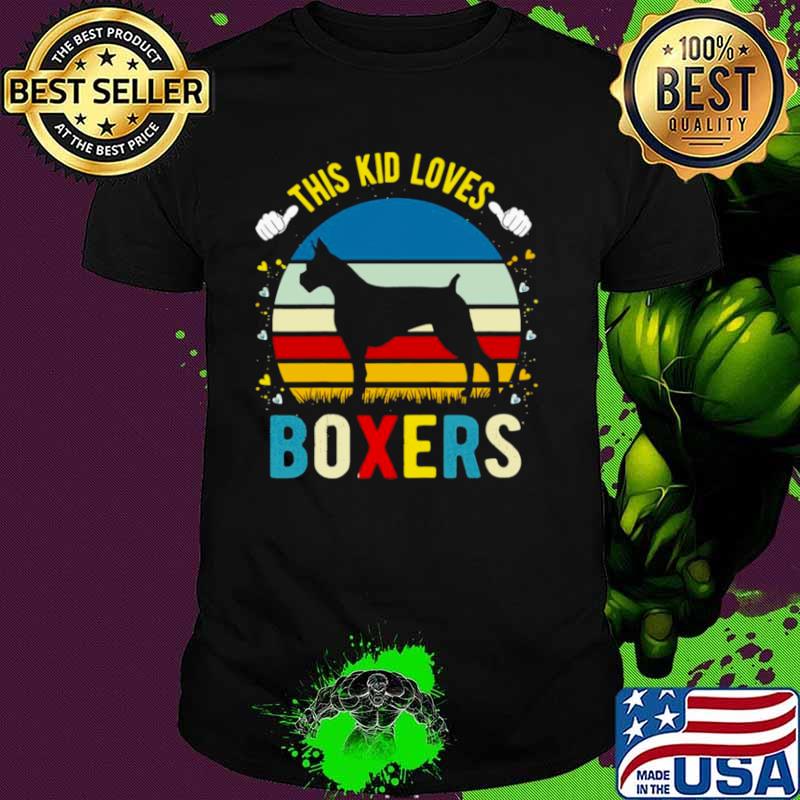 This Kid Loves Boxer Dogs Boys And Girls Boxer Dog Vintage Retro shirt