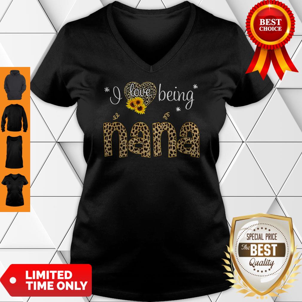 Premium I Love Being Nana Sunflower Leopard Shirt