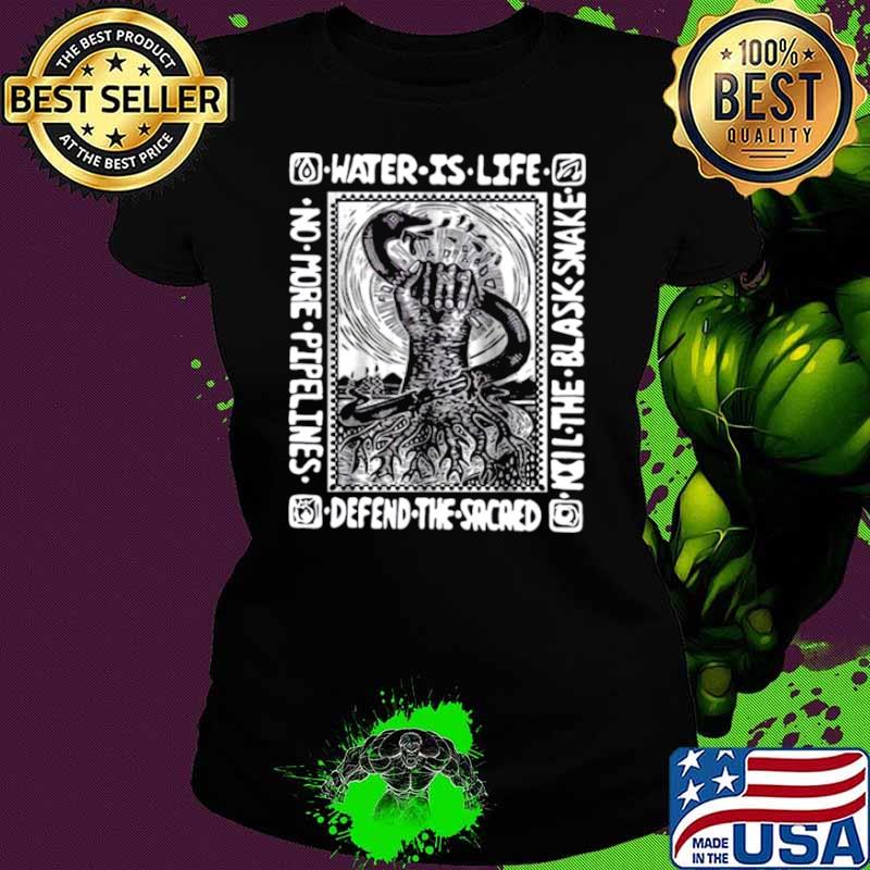 Water Is Life Kill The Blask Snake Defend The Sacaed Ladies tee Water Is Life Kill The Blask Snake Defend The Sacaed Ladies tee