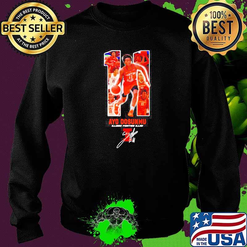 11 Ayo Dosunmu Of Illinois Signature Shirt Sweater 11 Ayo Dosunmu Of Illinois Signature Shirt Sweater