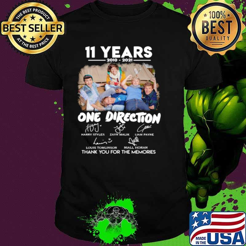 11 Years 2010 2021 One Direction Signatures Thank You For The Memories shirt