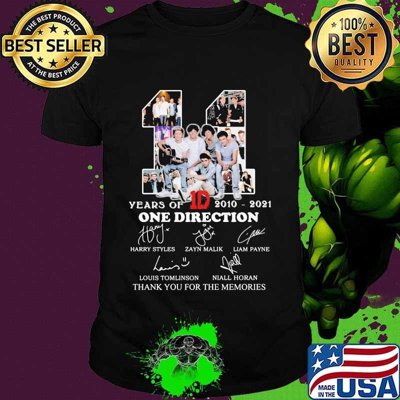 11 Years Of 2010 2021 One Direction Thank You For The Memories Shirt