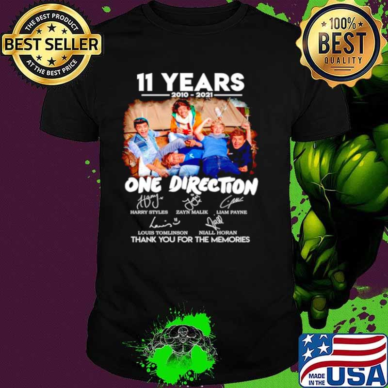11 years of One Direction 2010 2021 thank you for the memories shirt