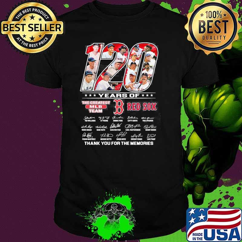120 Years Of Red Sox Thank You For The Memories Signature Shirt