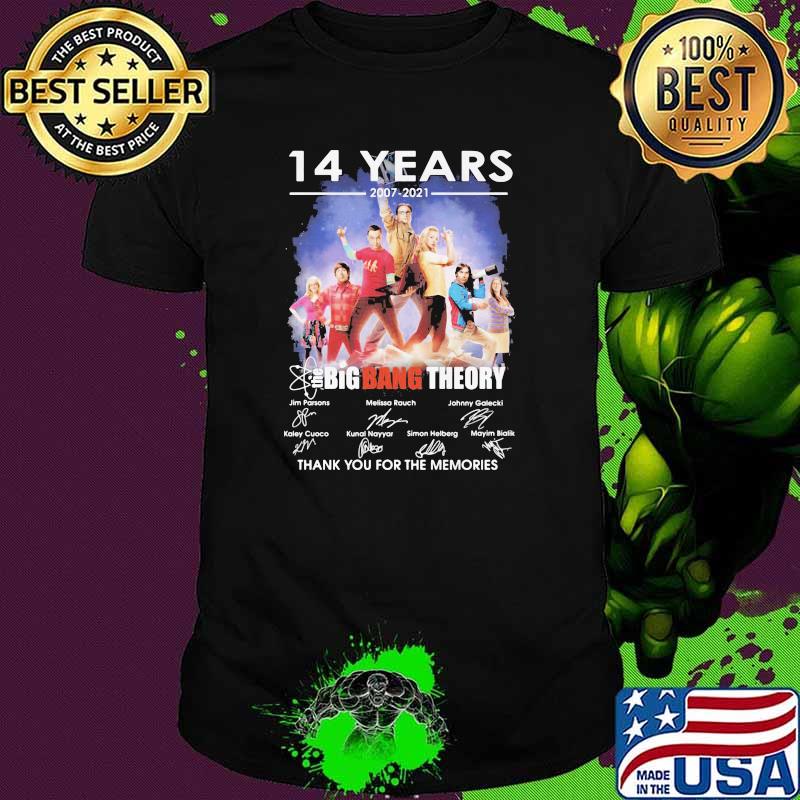 14 Years 2007 2021 Bigbang Theory Thank You For The Memories Signature Shirt