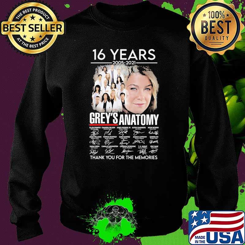 16 Years 2005 2021 Grey’s Anatomy Thank You For The Memories Signature Shirt Sweater 16 Years 2005 2021 Grey’s Anatomy Thank You For The Memories Signature Shirt Sweater