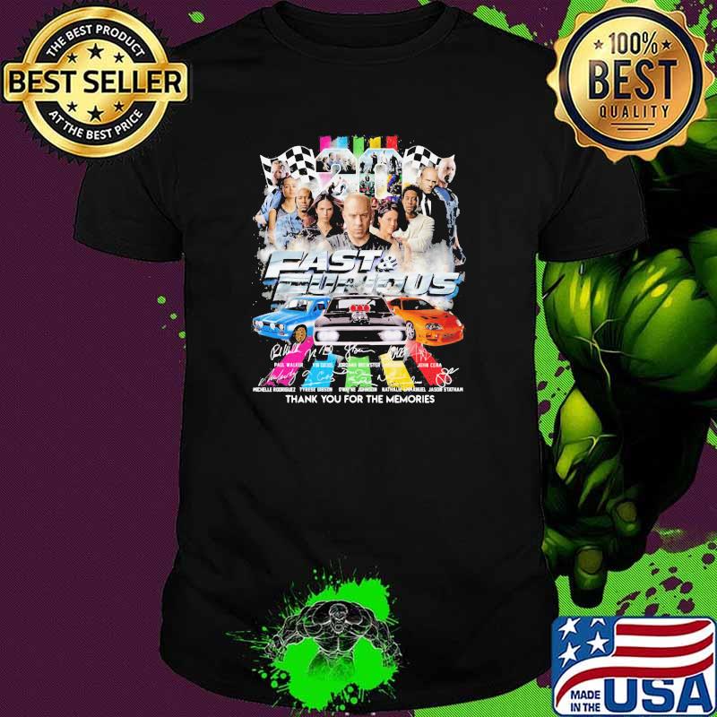 20 Years Fast And Furious Thank You For The Memories Signature Shirt