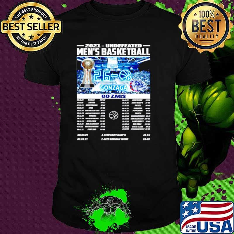 2021 undefeated men’s basketball Gonzaga Bulldogs shirt