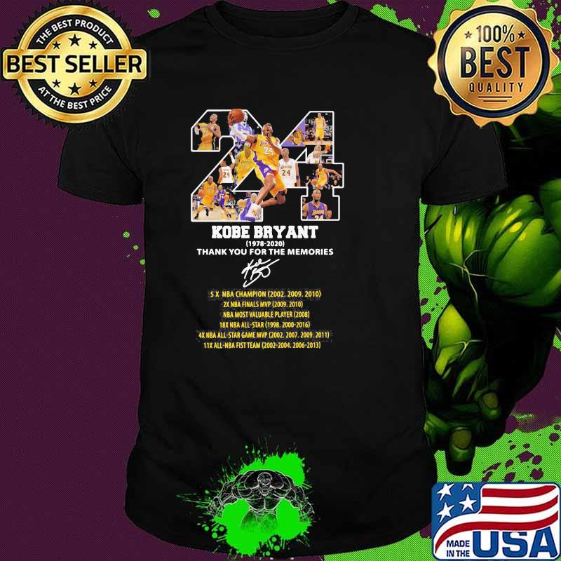 24 Kobe Bryant Thank You For The Memories Legend Football Shirt