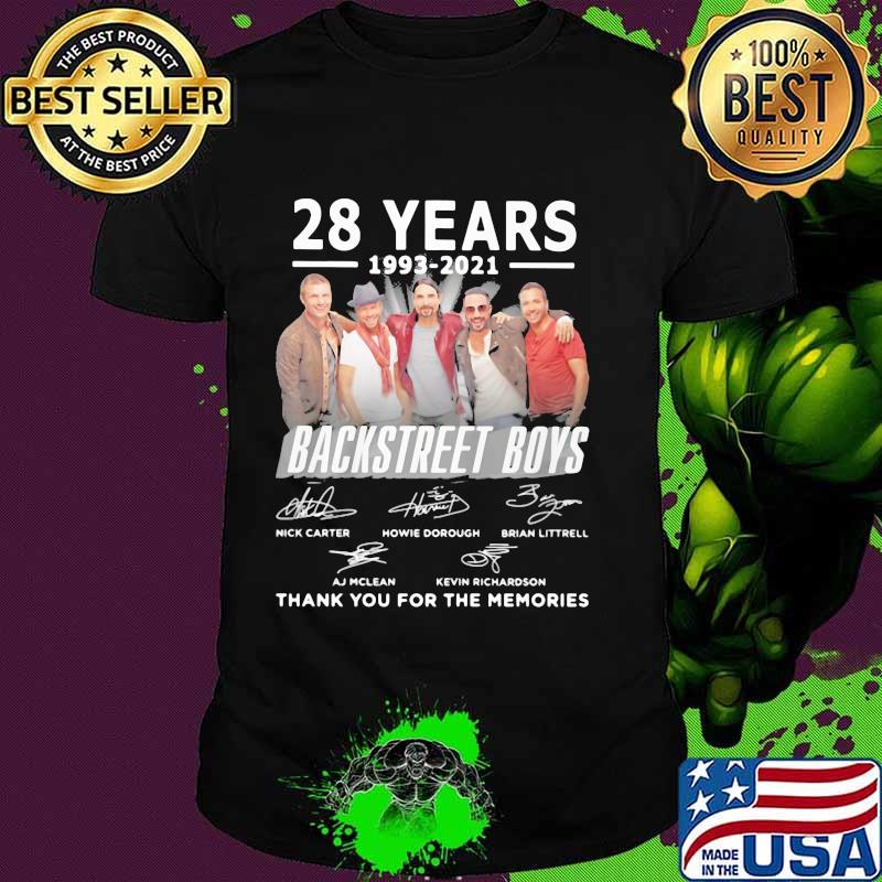 28 years 1993 2021 backstreet boys thank you for the memories signature shirt