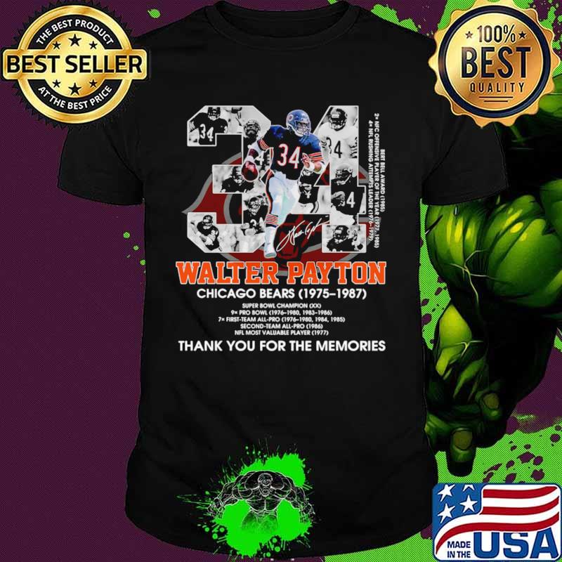 34 walter payton chicago bears thank you for the memories shirt 34 walter payton chicago bears thank you for the memories shirt