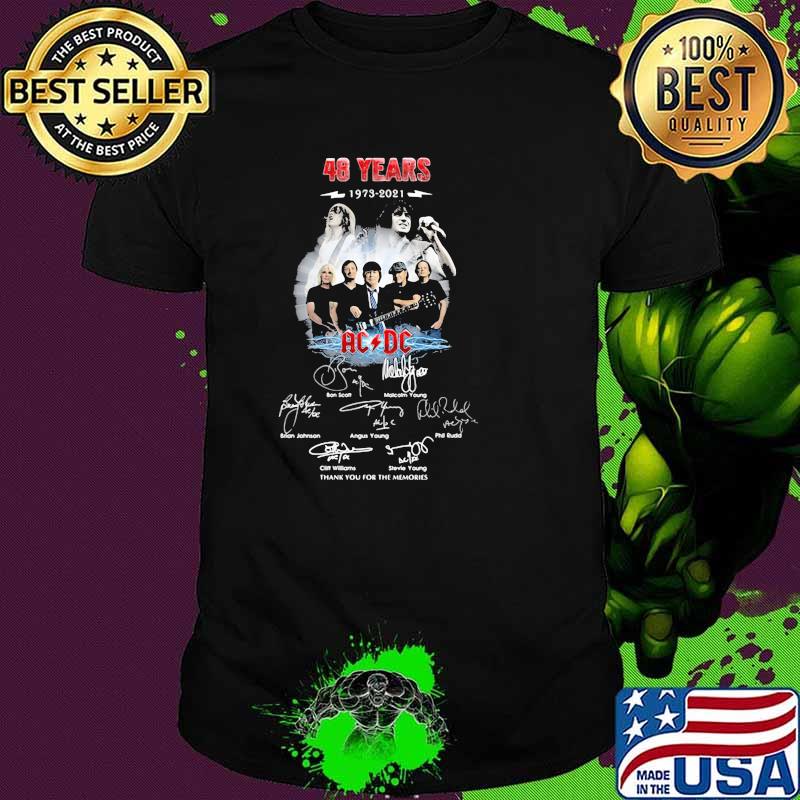 48 Years 1973 2021 Ac Dc Signature Memories Shirt