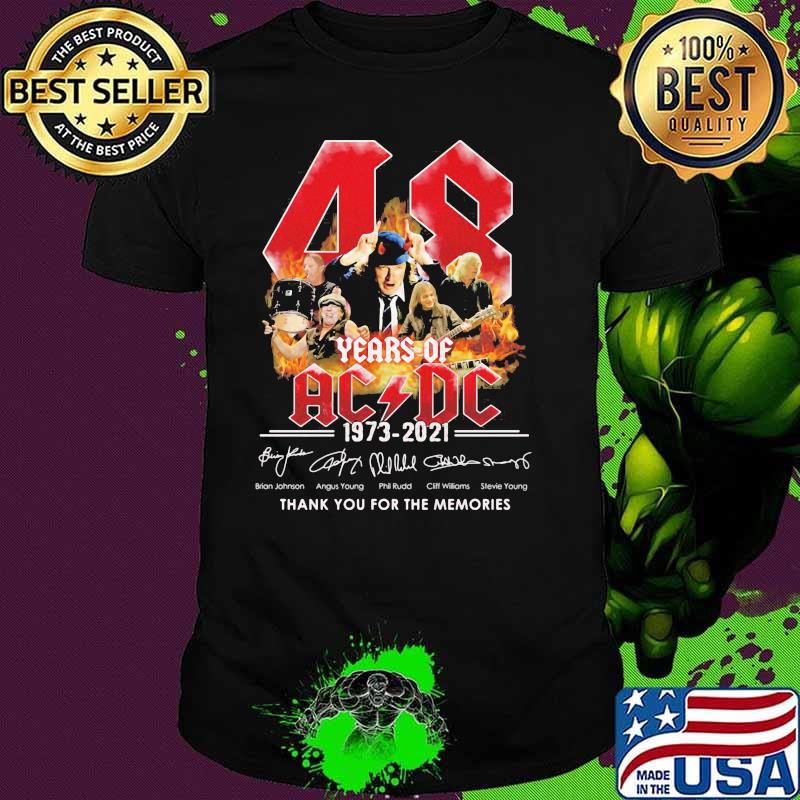 48 Years Of Ac Dc 1973 2021 Thank You For The Memories Signature Shirt