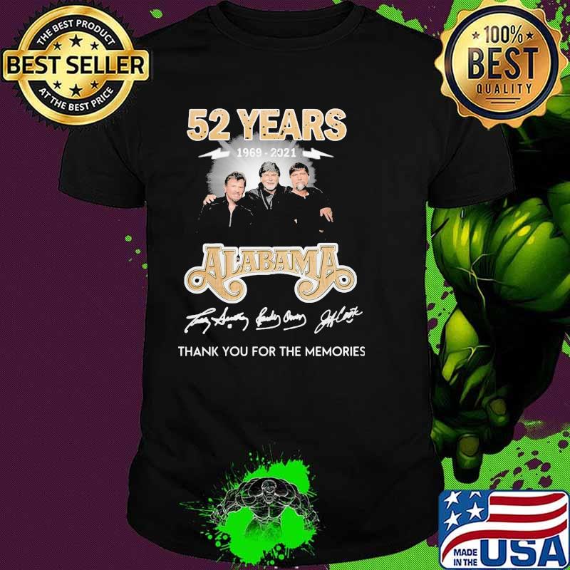 52 Years 1969 2021 Alabama Thank You For The Memories Shirt
