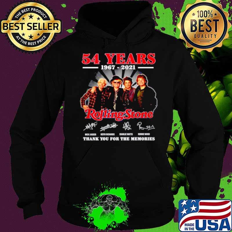 54 Years 1967 2021 Rolling Stone signature thank you for the memories Hoodie 54 Years 1967 2021 Rolling Stone signature thank you for the memories Hoodie