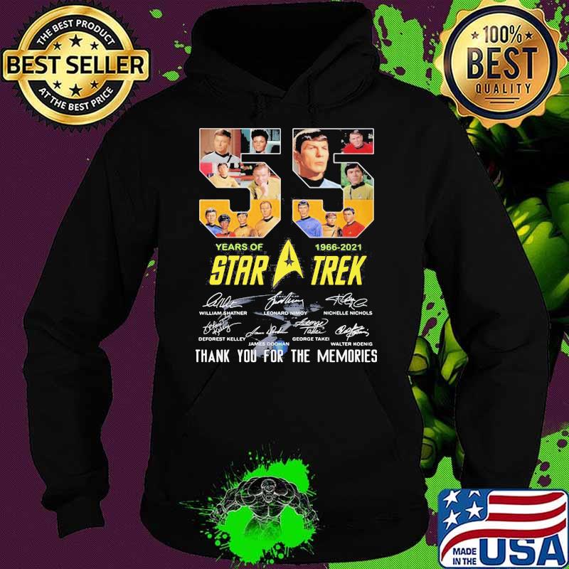 55 Years 1966 2021 Star Trek Wars Thank You For The Memories Signature Shirt Hoodie 55 Years 1966 2021 Star Trek Wars Thank You For The Memories Signature Shirt Hoodie