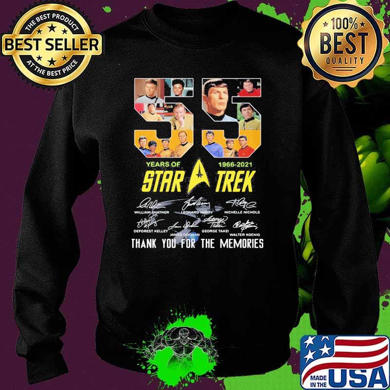 55 Years 1966 2021 Star Trek Wars Thank You For The Memories Signature Shirt Sweater 55 Years 1966 2021 Star Trek Wars Thank You For The Memories Signature Shirt Sweater