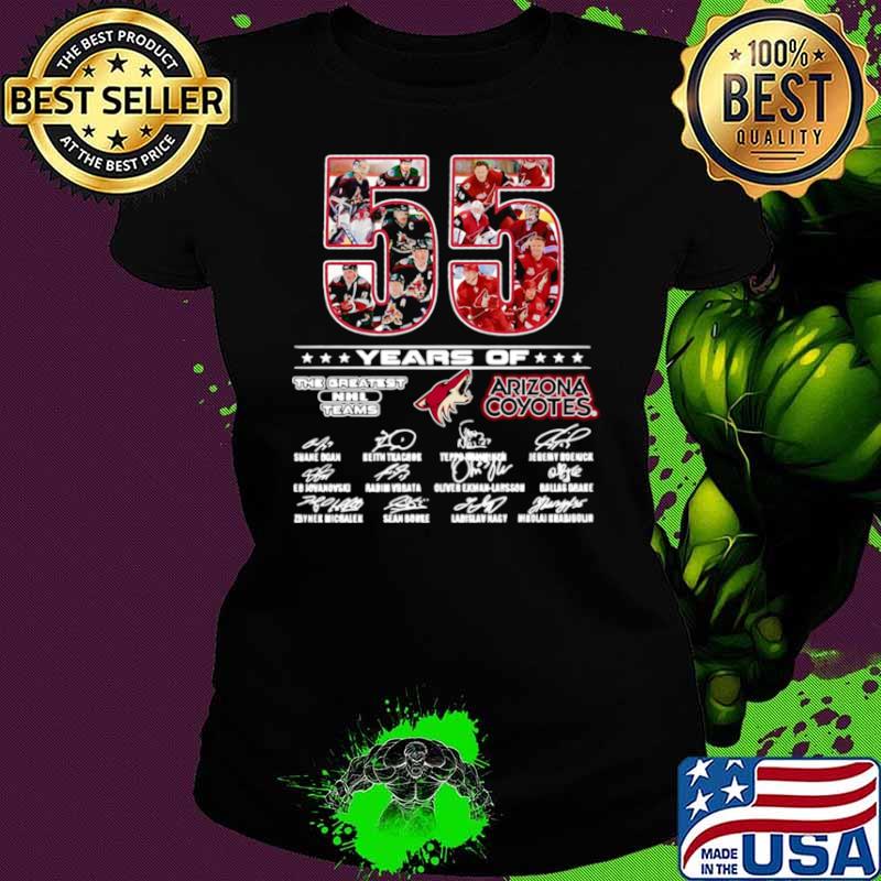55 Years Of The Greatest NHL Teams Arizona Coyotes Signatures Shirt Ladies tee 55 Years Of The Greatest NHL Teams Arizona Coyotes Signatures Shirt Ladies tee