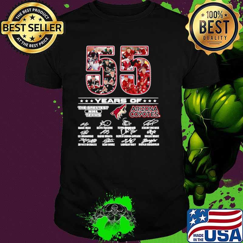 55 Years Of The Greatest NHL Teams Arizona Coyotes Signatures Shirt 55 Years Of The Greatest NHL Teams Arizona Coyotes Signatures Shirt
