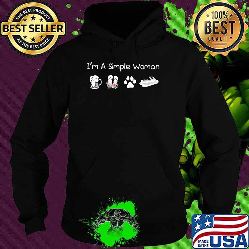 I'm A Simple Woman Beer Foot Dog And Boat Shirt