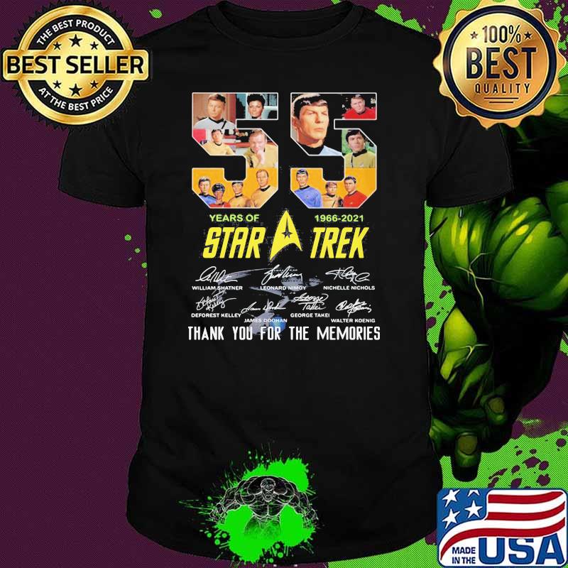 55 Years 1966 2021 Star Trek Wars Thank You For The Memories Signature Shirt