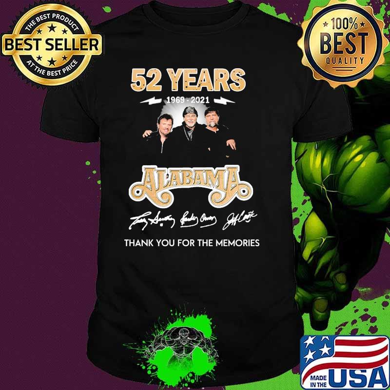 52 Years 1969-2021 Alabama Thank You For The Memories Shirt