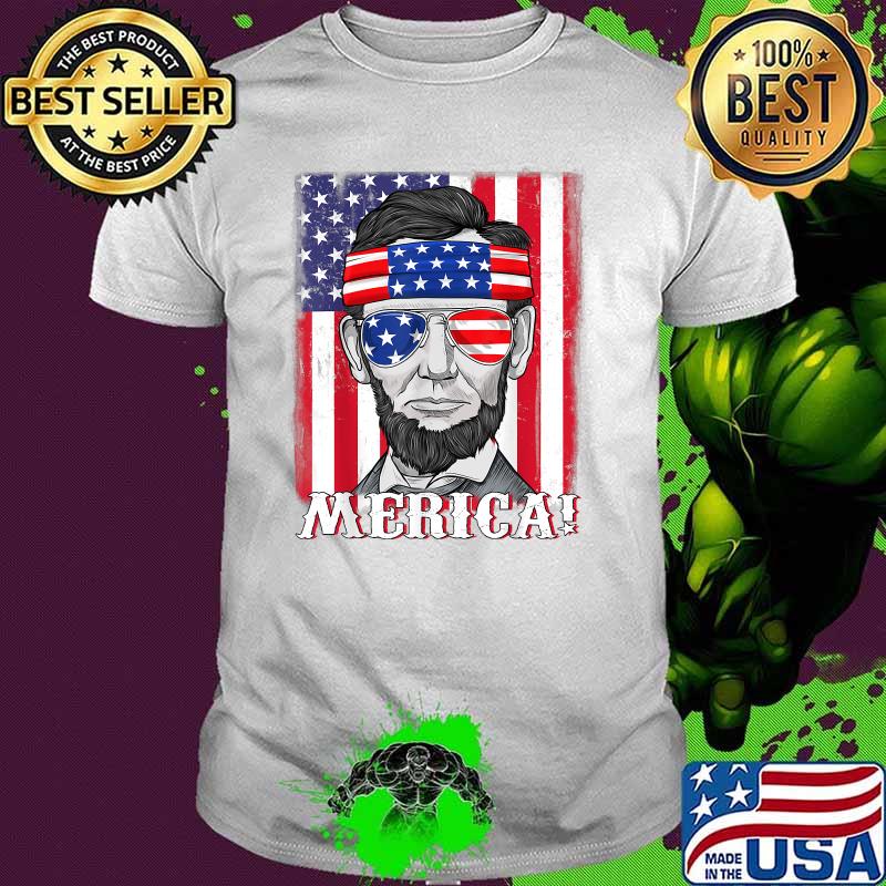 Abraham Lincoln 4th Of July Merica American Flag Shirt