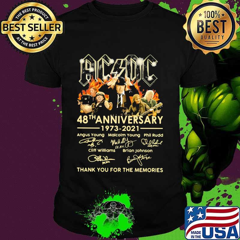 AC DC 48th anniversary 1973 2021 thank you for the memories signature shirt