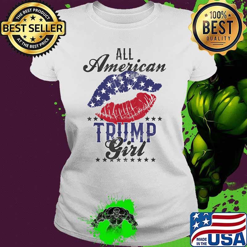 All American Trump Girl Usa Flag Lips Gop Vote 2024 Lip American Flag Shirt Ladies tee All American Trump Girl Usa Flag Lips Gop Vote 2024 Lip American Flag Shirt Ladies tee