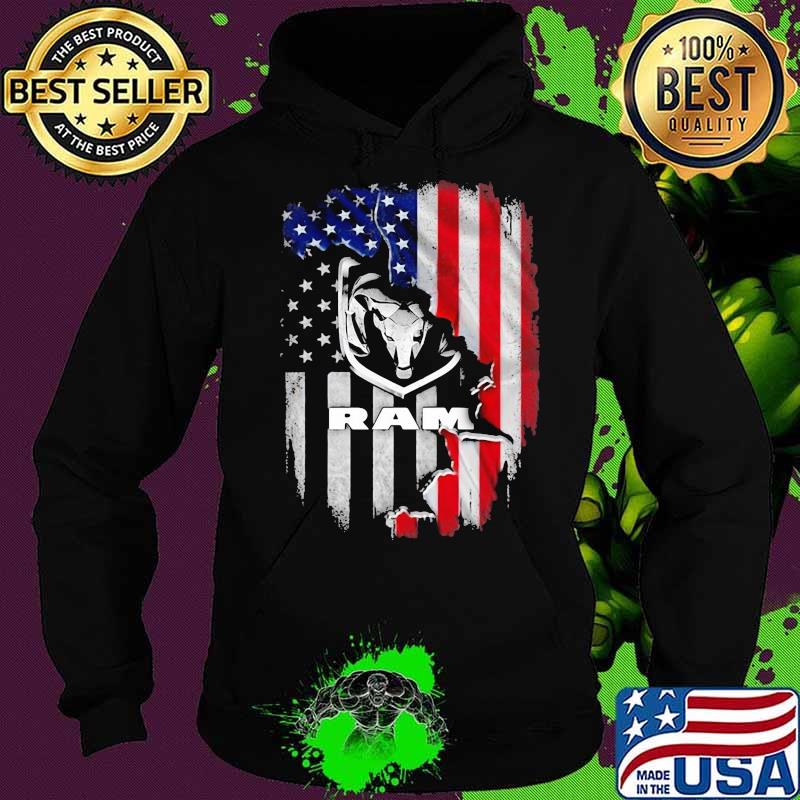 American Flag With Logo Ram Trucks Shirt Hoodie American Flag With Logo Ram Trucks Shirt Hoodie