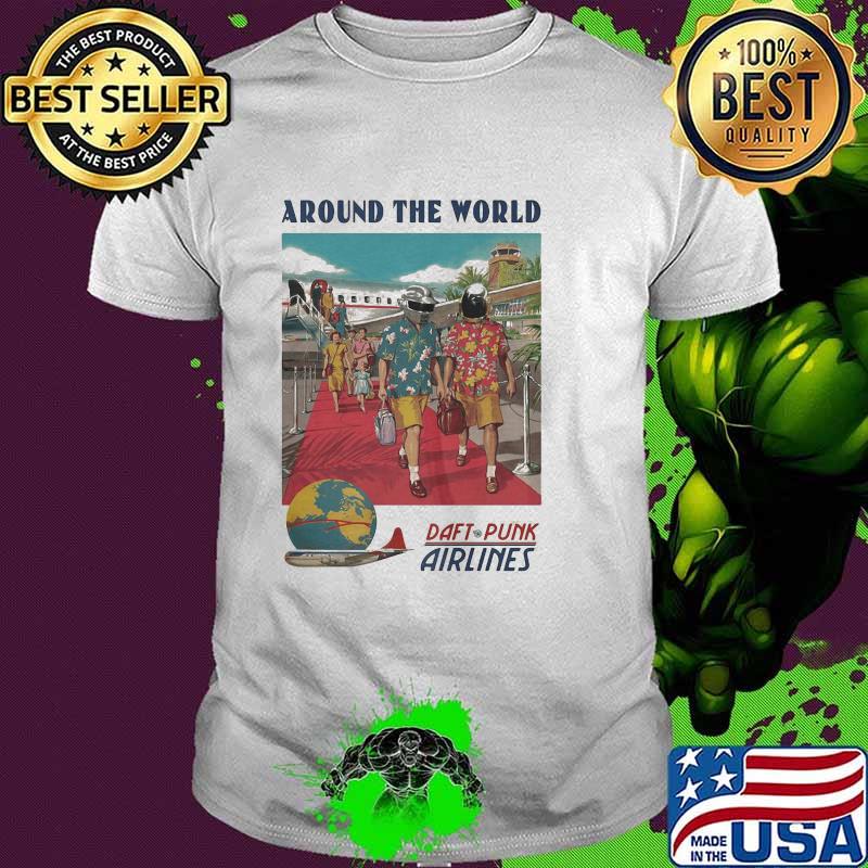 Around The World Daft Punk Airlines Shirt
