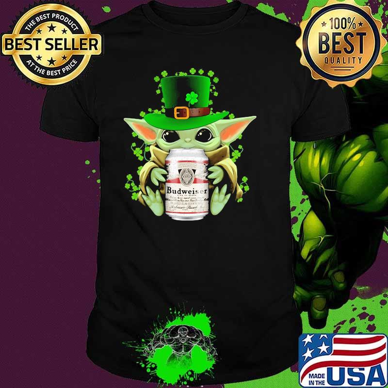 Baby Yoda Hug Budweiser Irish Patricks Day Shirt