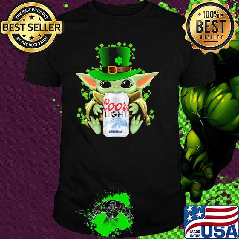 Baby Yoda Hug Coor Light Irish Patricks Day Shirt