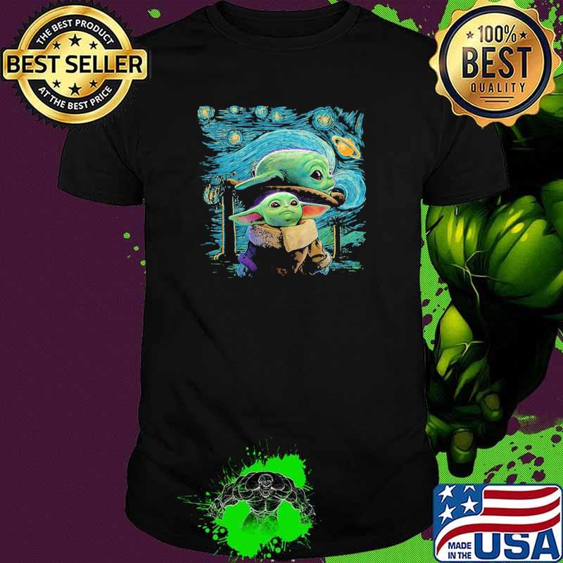 Baby Yoda In Night Star Wars Shirt
