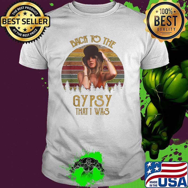 Back To The Gypsy That I Was Stevie Tees Nicks March Rock On Vintage Sunset Shirt