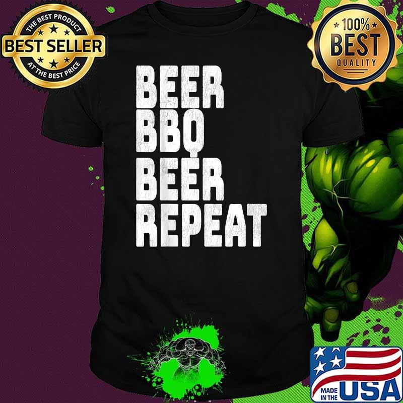 Beer BBQ Beer Repeat. Standard Barbecue Process Shirt