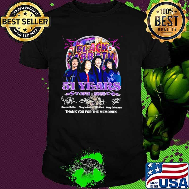 Black Sabbath 51 Years 1971 2021 Signatures Thank You For The Memories Shirt