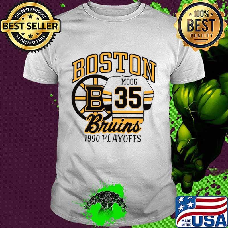 Boston Moog 35 Bruins 1990 playoffs shirt