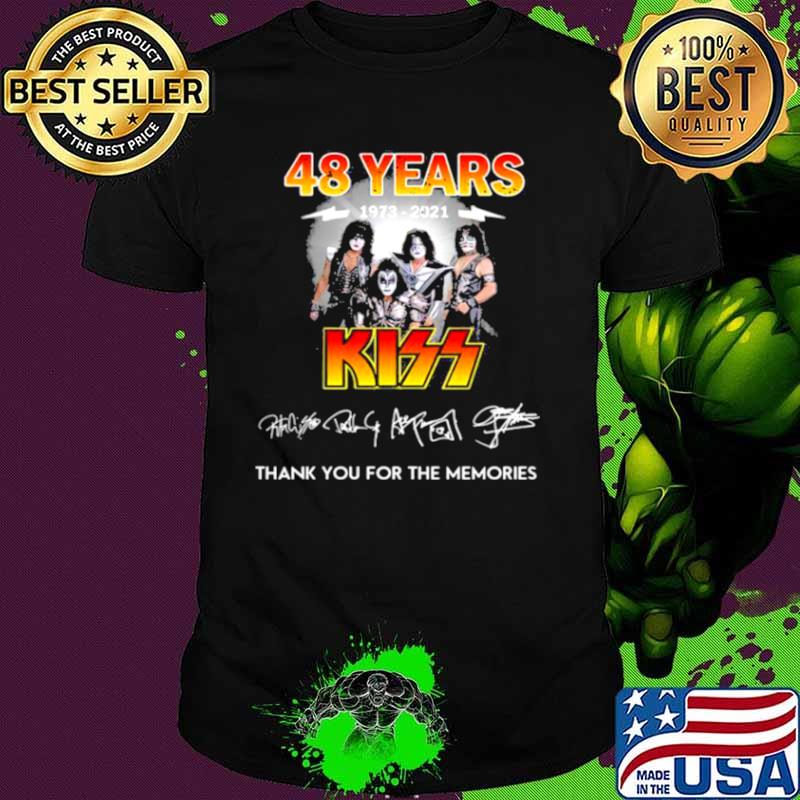48 Years 1973 2021 Kiss Thank You For The Memories Signature Shirt