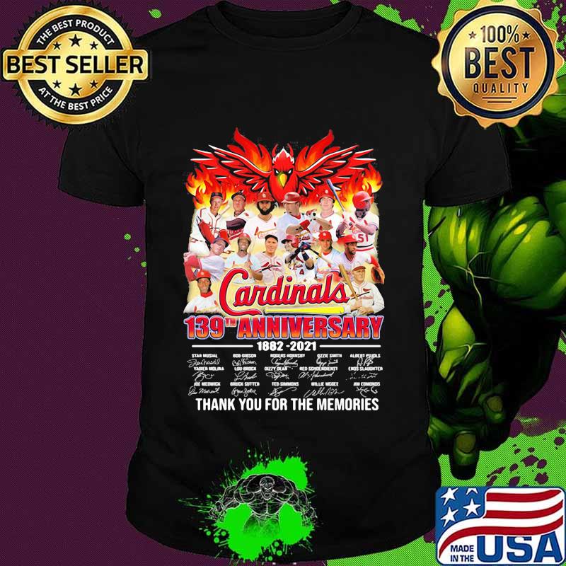 Cardinals 139th Anniversary 1882 2021 Signature Thank You For The Memories Shirt