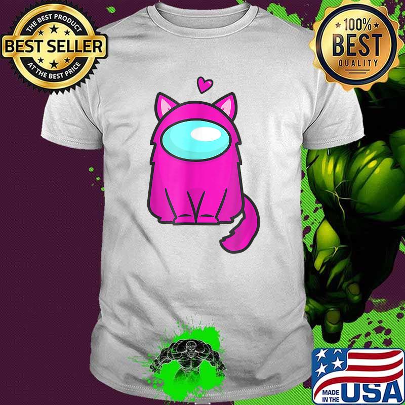 Cute Cat Astronaut A.Mong Me Or Us Nerdy Girl Gamer Shirt