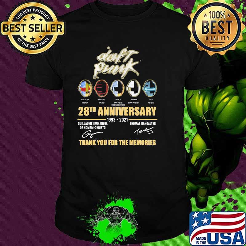 Daft Punk 28th Anniversary 1993 2021 Thank You For The Memories Shirt