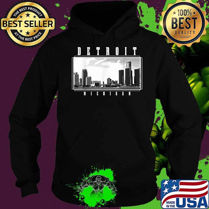 Detroit Skyline Michigan Pride Black Shirt Hoodie Detroit Skyline Michigan Pride Black Shirt Hoodie