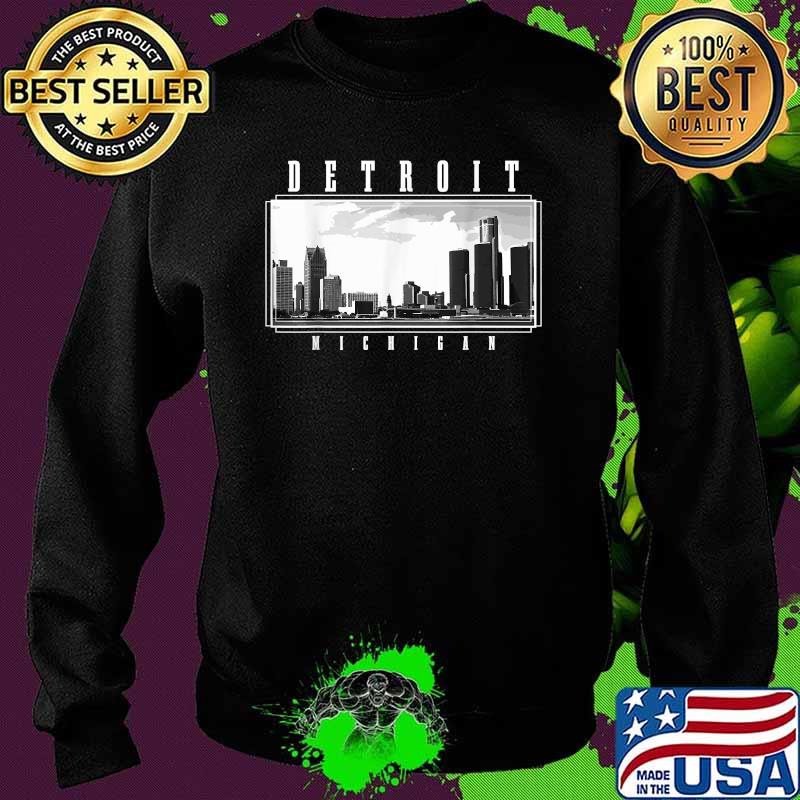 Detroit Skyline Michigan Pride Black Shirt Sweater Detroit Skyline Michigan Pride Black Shirt Sweater