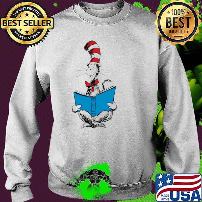 Dr. Seuss Reading Cat Shirt Sweater Dr. Seuss Reading Cat Shirt Sweater