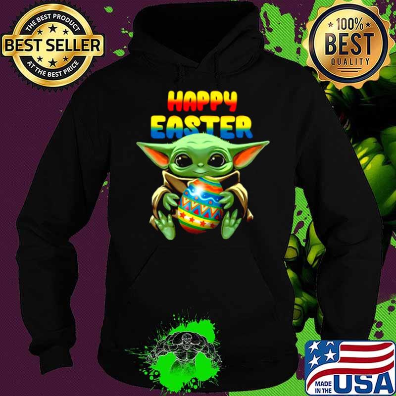 Happy Easter 2021 With Baby Yoda Hug Easter Egg Hoodie Happy Easter 2021 With Baby Yoda Hug Easter Egg Hoodie