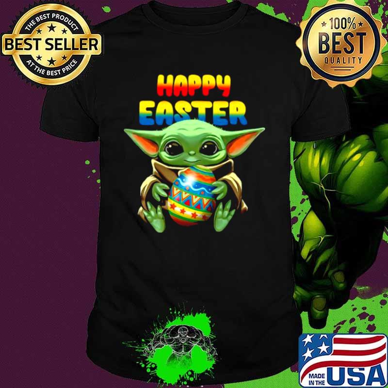 Happy Easter 2021 With Baby Yoda Hug Easter Egg shirt Happy Easter 2021 With Baby Yoda Hug Easter Egg shirt