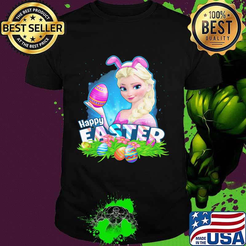 Happy Easter Day Egg Elsa Ladies Disney Shirt