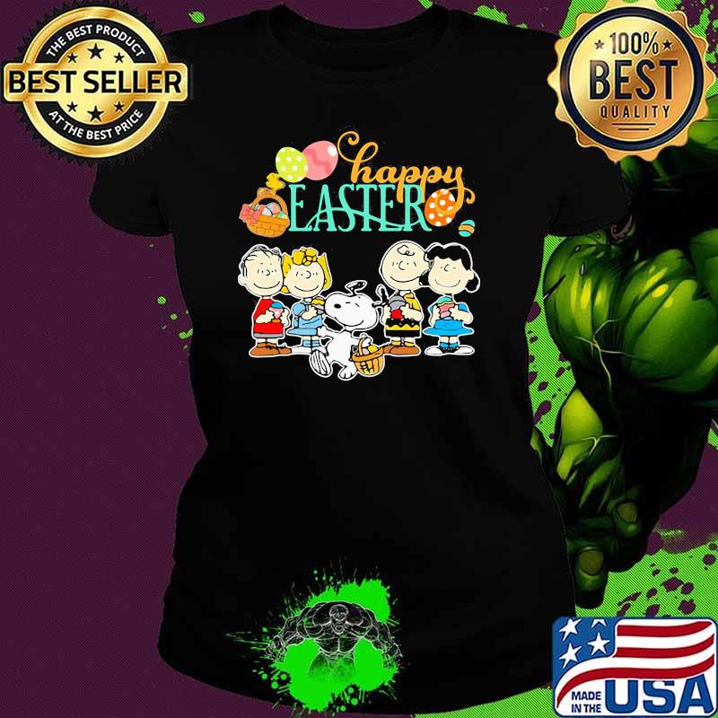 Happy Easter Day Egg With Snoopy And Charlie Friends Shirt Ladies tee Happy Easter Day Egg With Snoopy And Charlie Friends Shirt Ladies tee